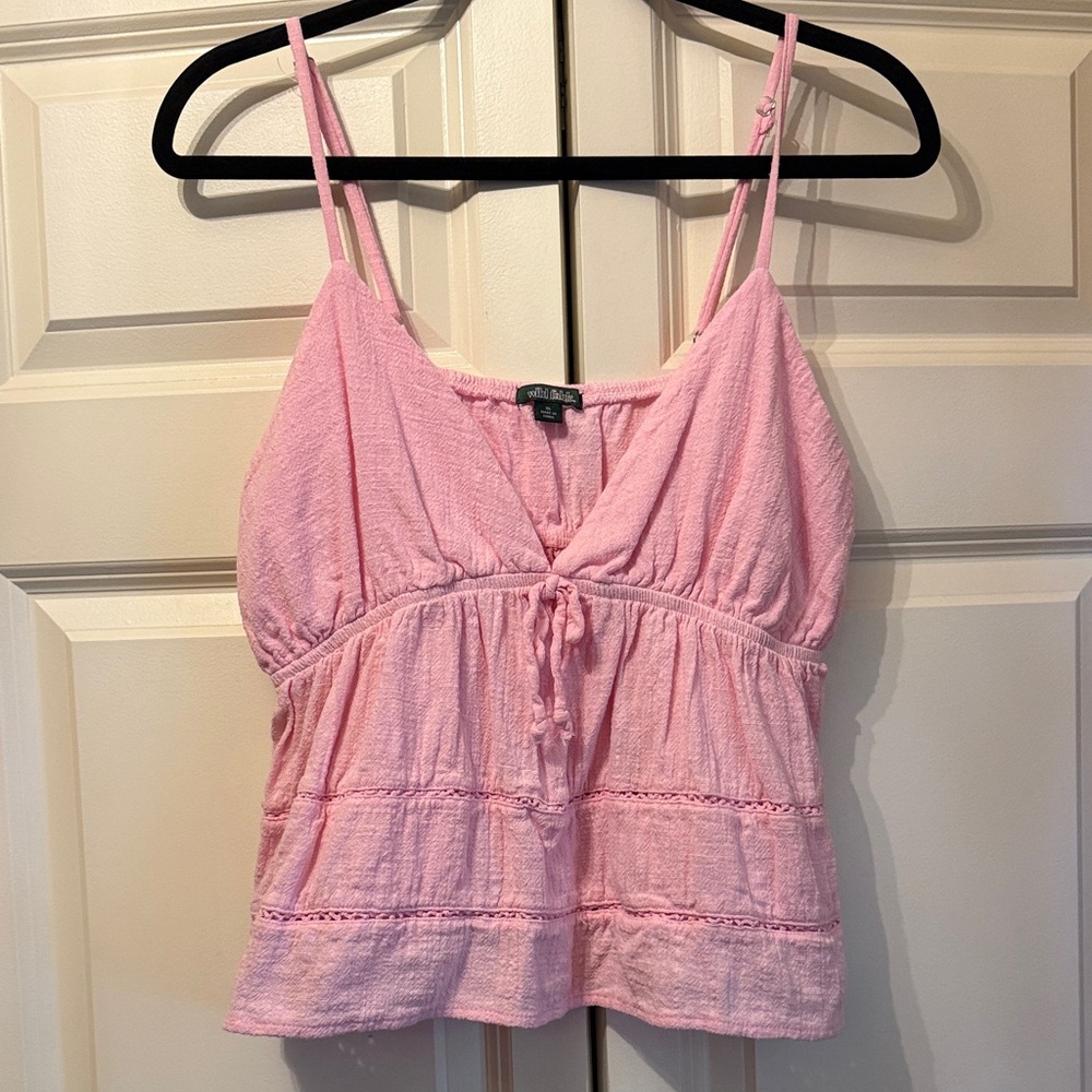 Wild Fable Pink Camisole Tank with Tie Detail